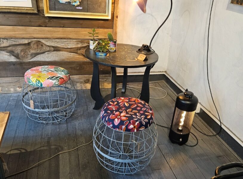 atelier relooking meubles faire un pouf rond en tissu saint etienne